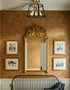 Modern 3-Light Semi Flush Mount Ceiling Light Brass and Black